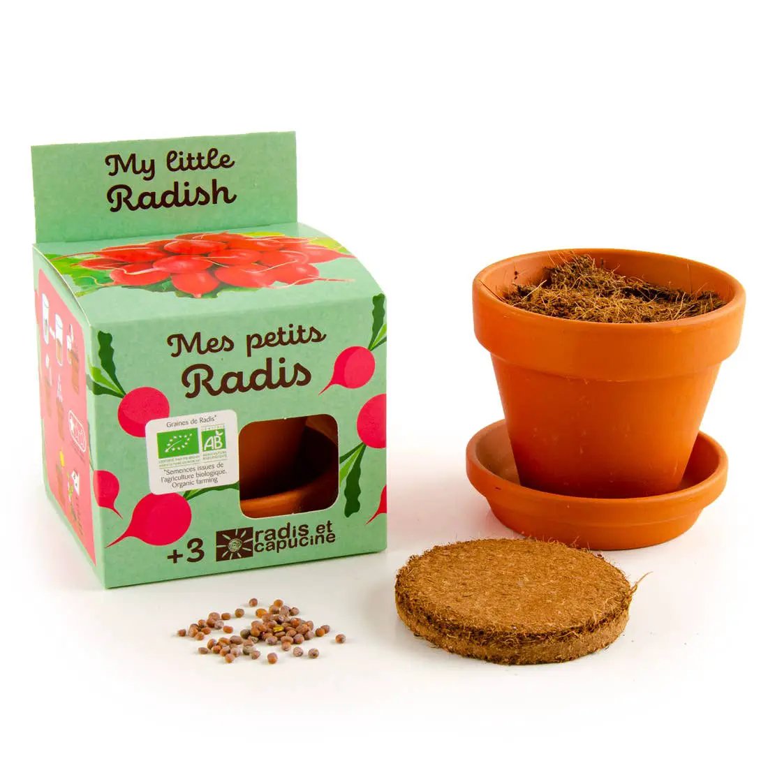 Plantes gourmandes - Radis bio - Kit créatif de jardinage Enfant by Radis Et Capucine