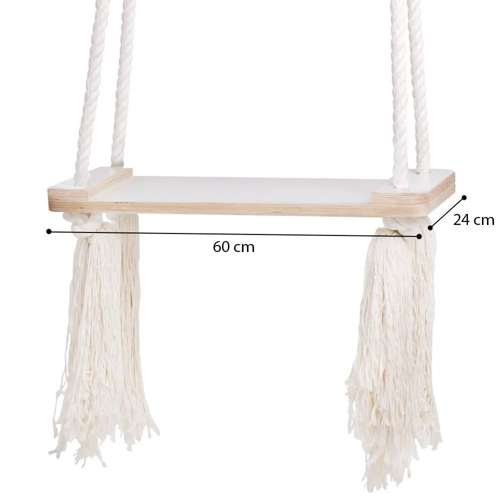 Balançoire d'intérieur plate - Velours côtelé beige premium - Plush Nest by Misioo