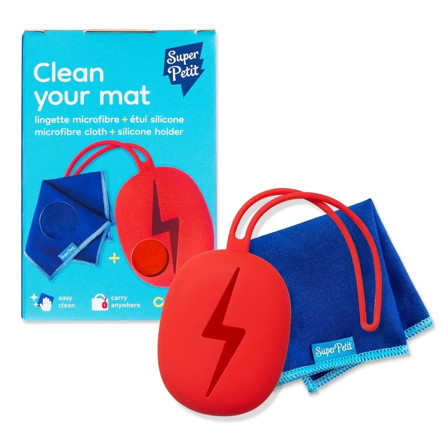 Lingette microfibre et étui en silicone - SuperPetit by SuperPetit