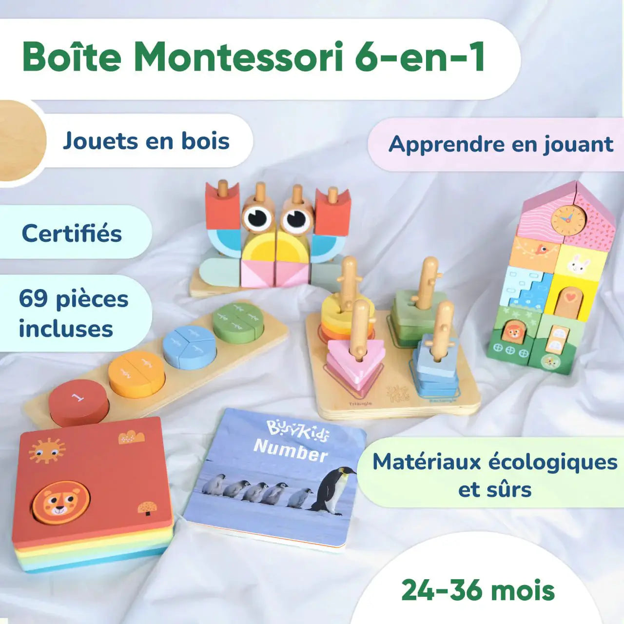 Coffret de Jeu Montessori pour les enfants - 24 à 36 mois - BusyKids by BusyKids