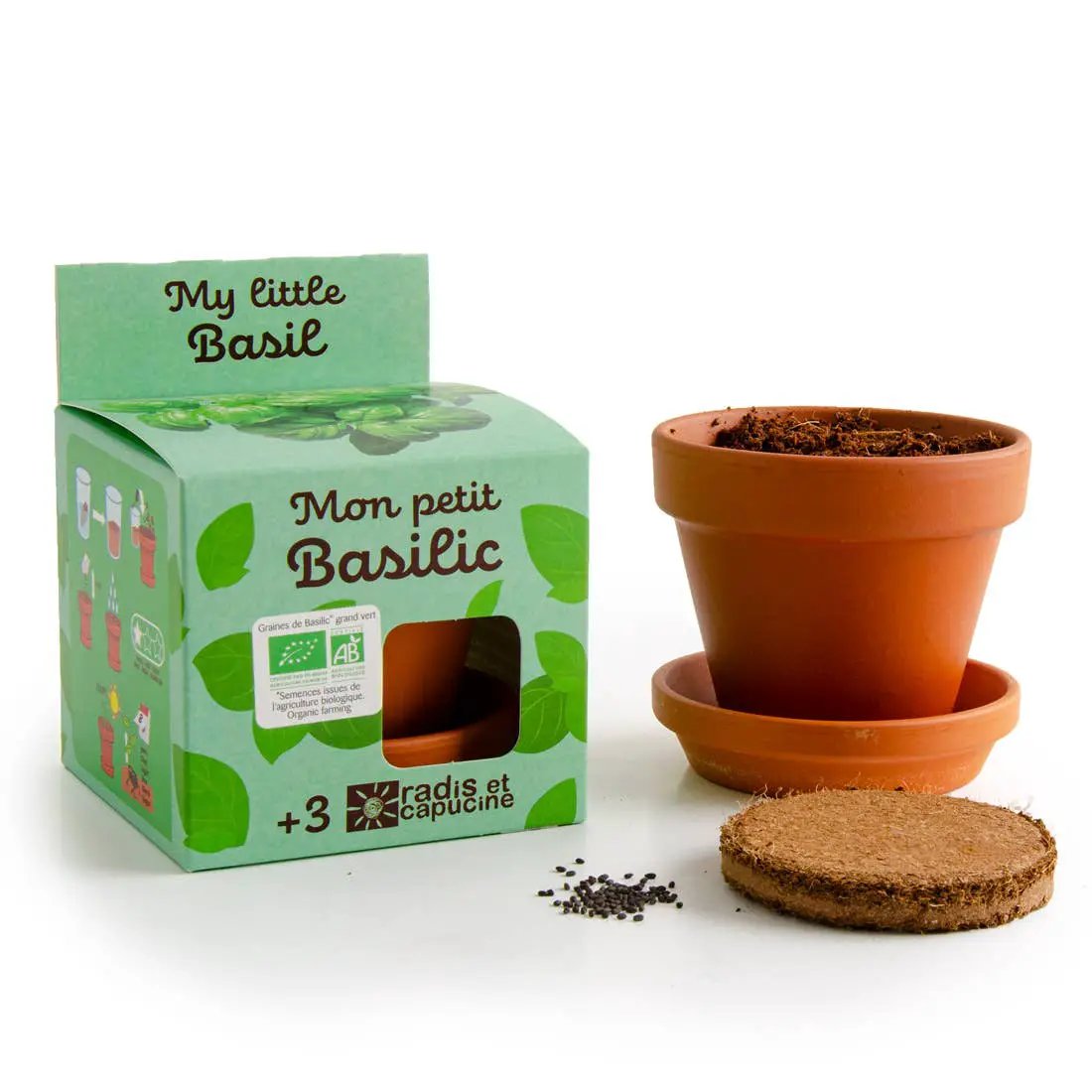 Plantes gourmandes - Basilic bio - Kit créatif de jardinage Enfant by Radis Et Capucine