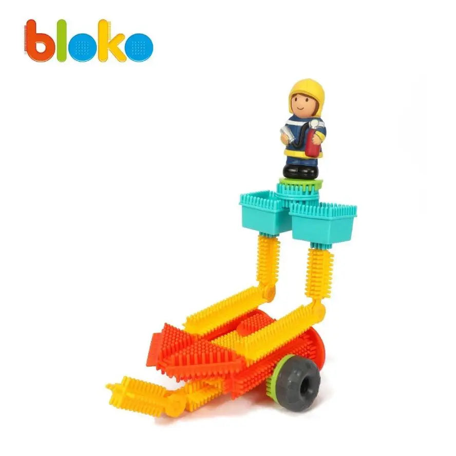 Tube 100 Bloko + 2 Figurines 3D Pompiers - Bloko by Bloko