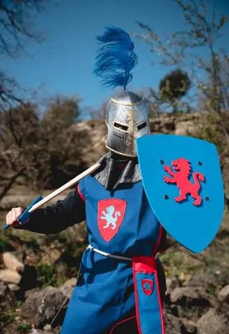 CASQUE FACIAL CHIEN AVEC PLUME COLOREE - Jeu de Rôle pour Enfants by KALID MEDIEVAL