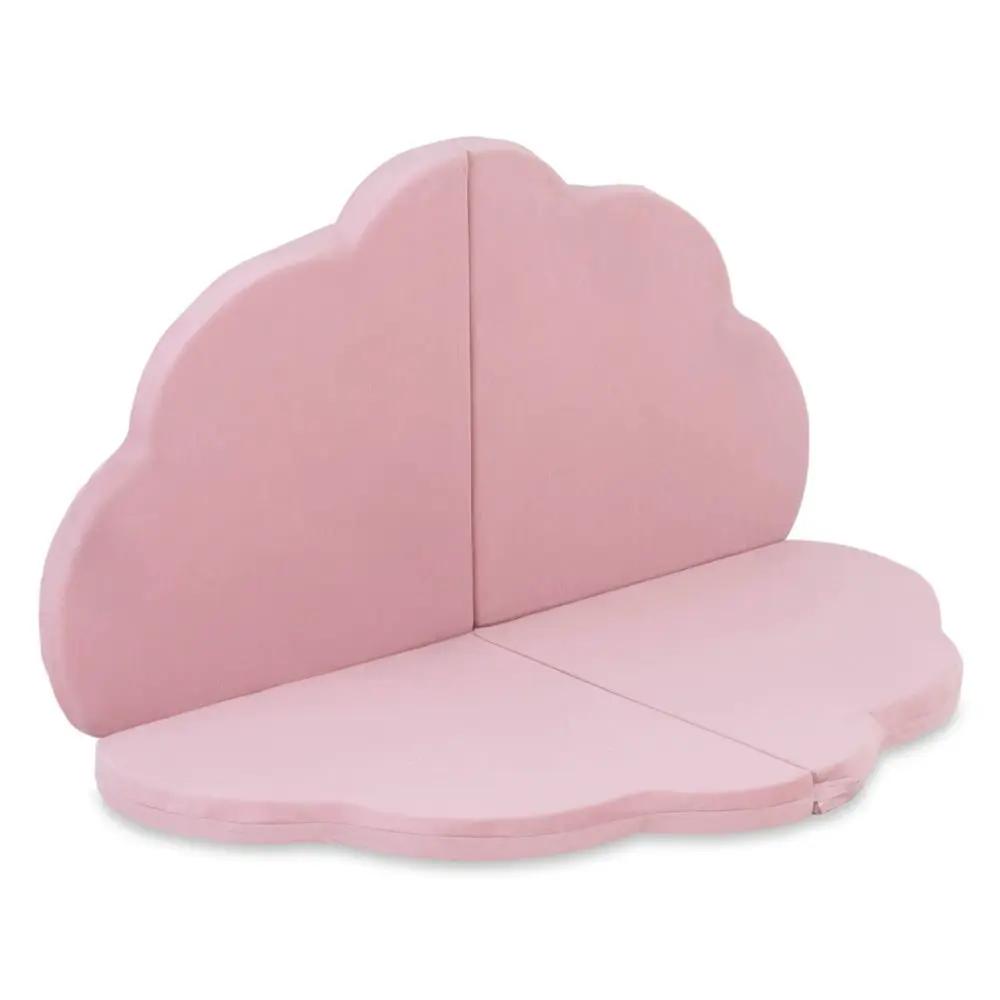 Tapis Fleur - 160x160x5 cm, velours rose, tapis de jeu - Plush Nest by Misioo