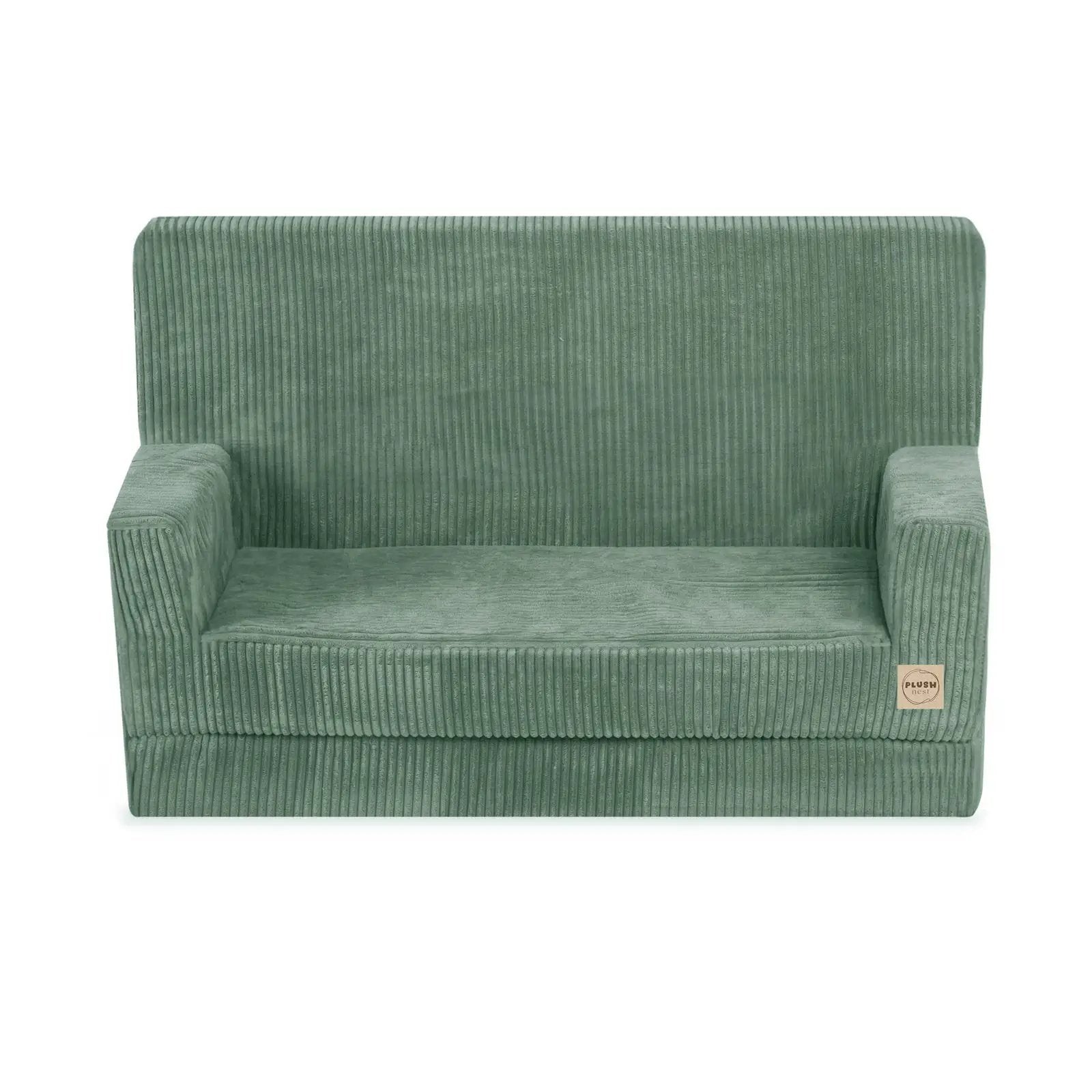 Canapé Foldie avec accoudoirs - Velours côtelé vert premium - PLUSH NEST by Misioo