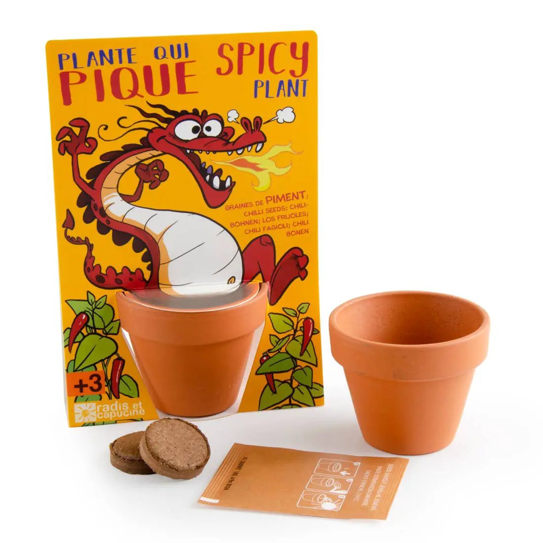 Carte nature Dragon + Piment de Cayenne - Kit créatif de jardinage Enfant by Radis Et Capucine
