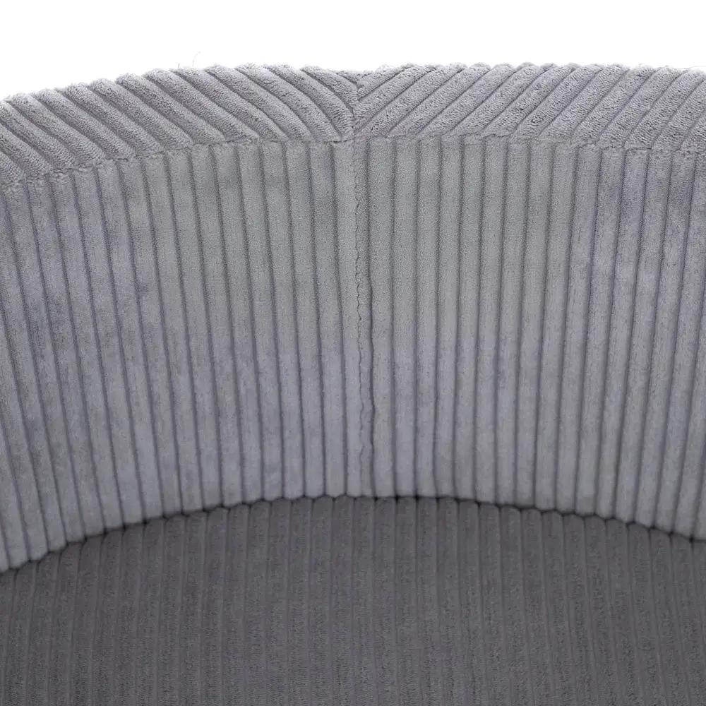 Piscine à balles - ronde 90x30 cm, gris clair, velours côtelé (+ 200 boules perle, bleu clair, argent) -Plush Nest- Misioo by Misioo