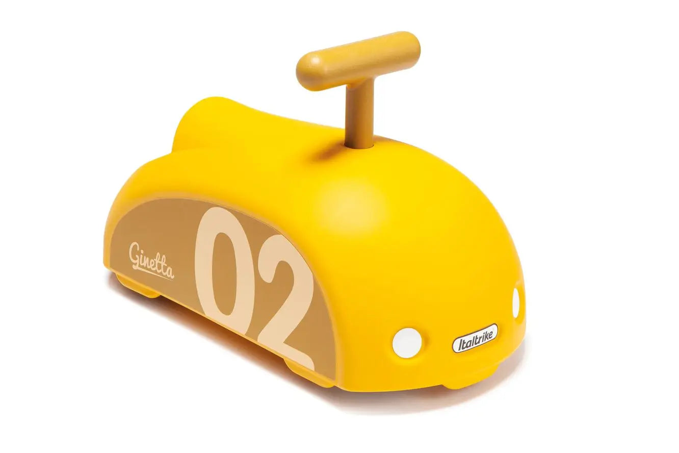 Porteur Ginetta Jaune 360 Degres Robuste Design Pour Tout Petit Explorateur 1 A 4 Ans Italtrike by Italtrike