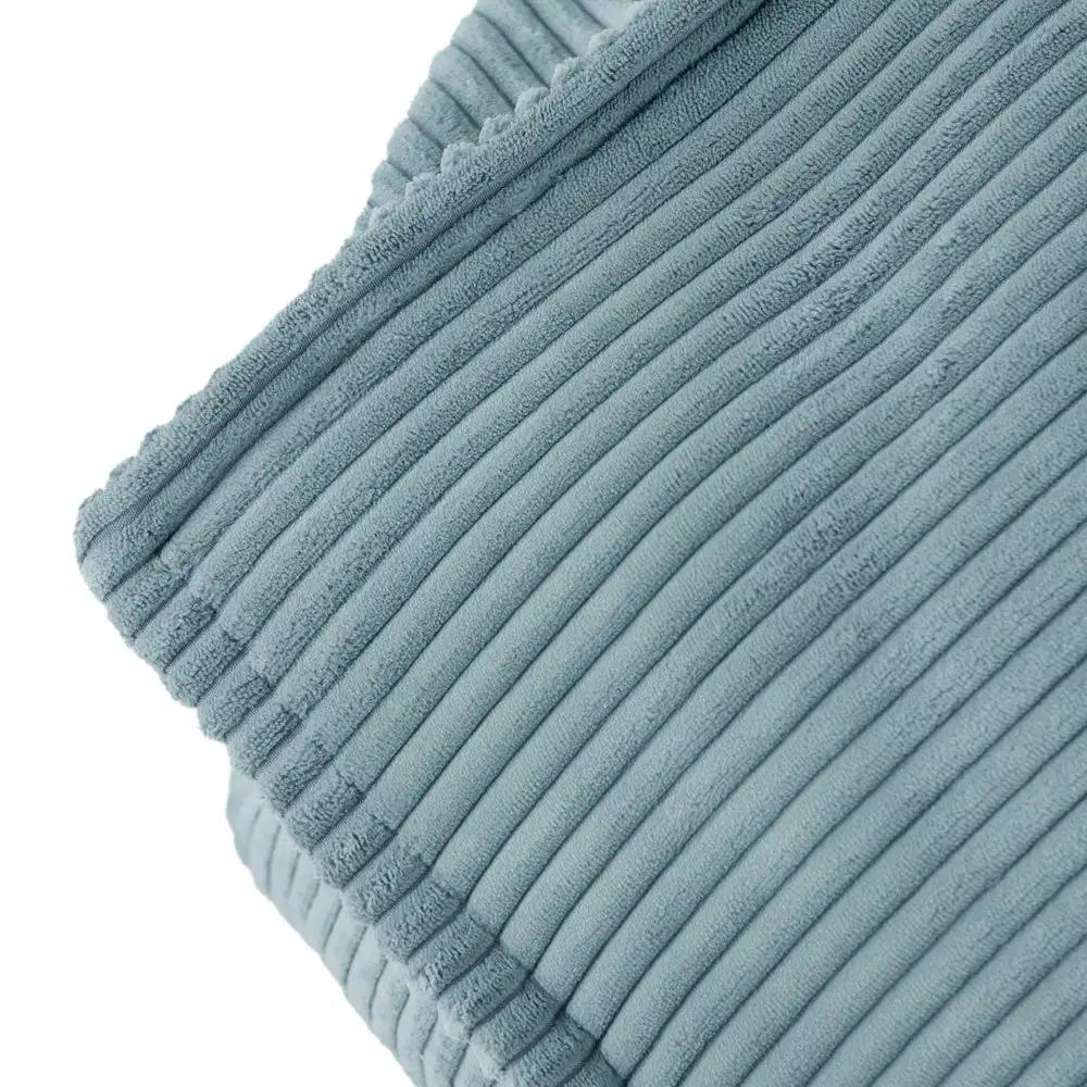 Fauteuil carré Puffy - 77x67x50, bleu velours côtelé, pouf - Plush Nest by Misioo