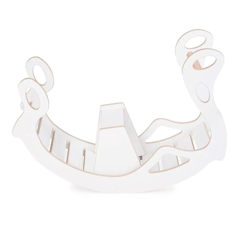 Bascule avec banc pour enfants - Bois blanc, bascule en bois, jouet à bascule - Plush Nest by Misioo