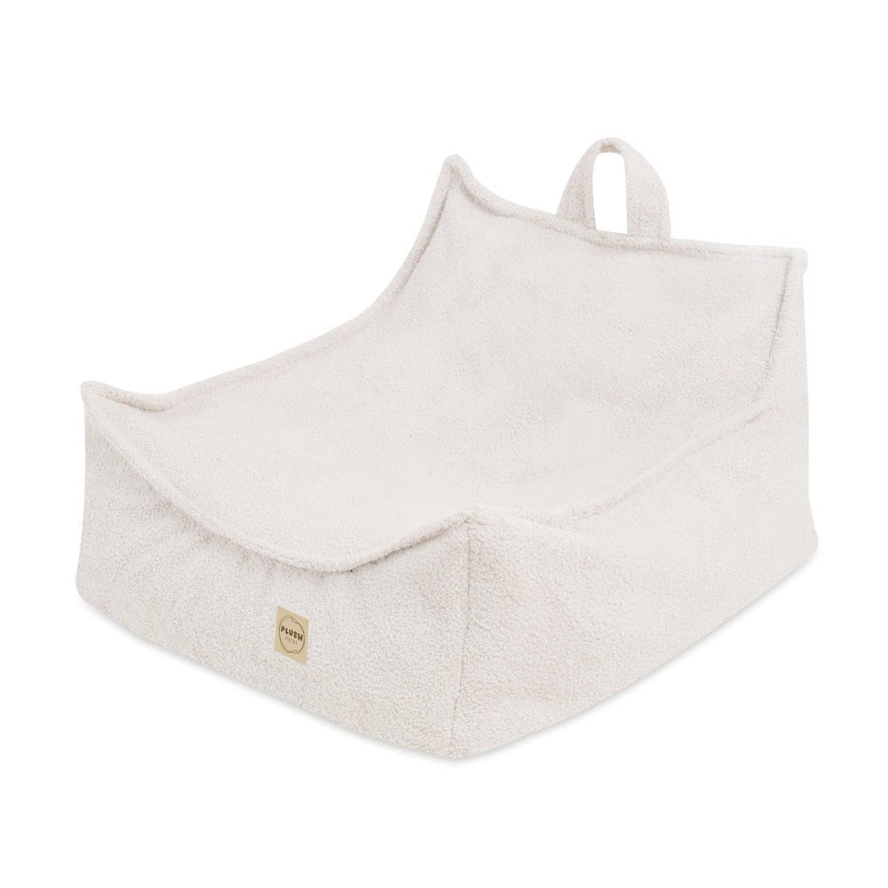 Fauteuil carré Puffy - 77x67x50, agneau crème, pouf - Plush Nest - myplayground