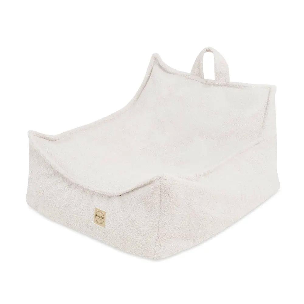 Fauteuil carré Puffy - 77x67x50, agneau crème, pouf - Plush Nest by Misioo