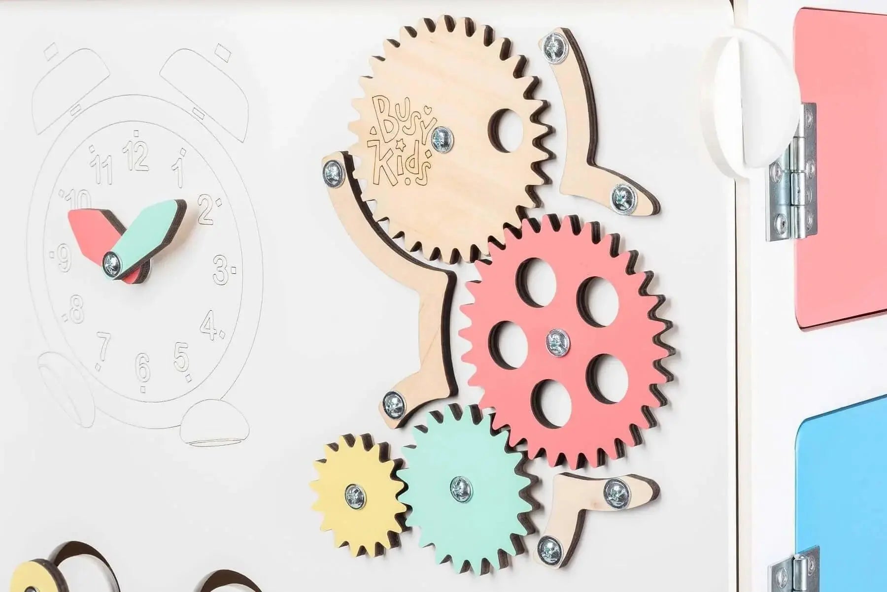 Maisonnette Éducative Blanche - Bois Natura, 12 à 18 mois, montessori - BusyKids by BusyKids