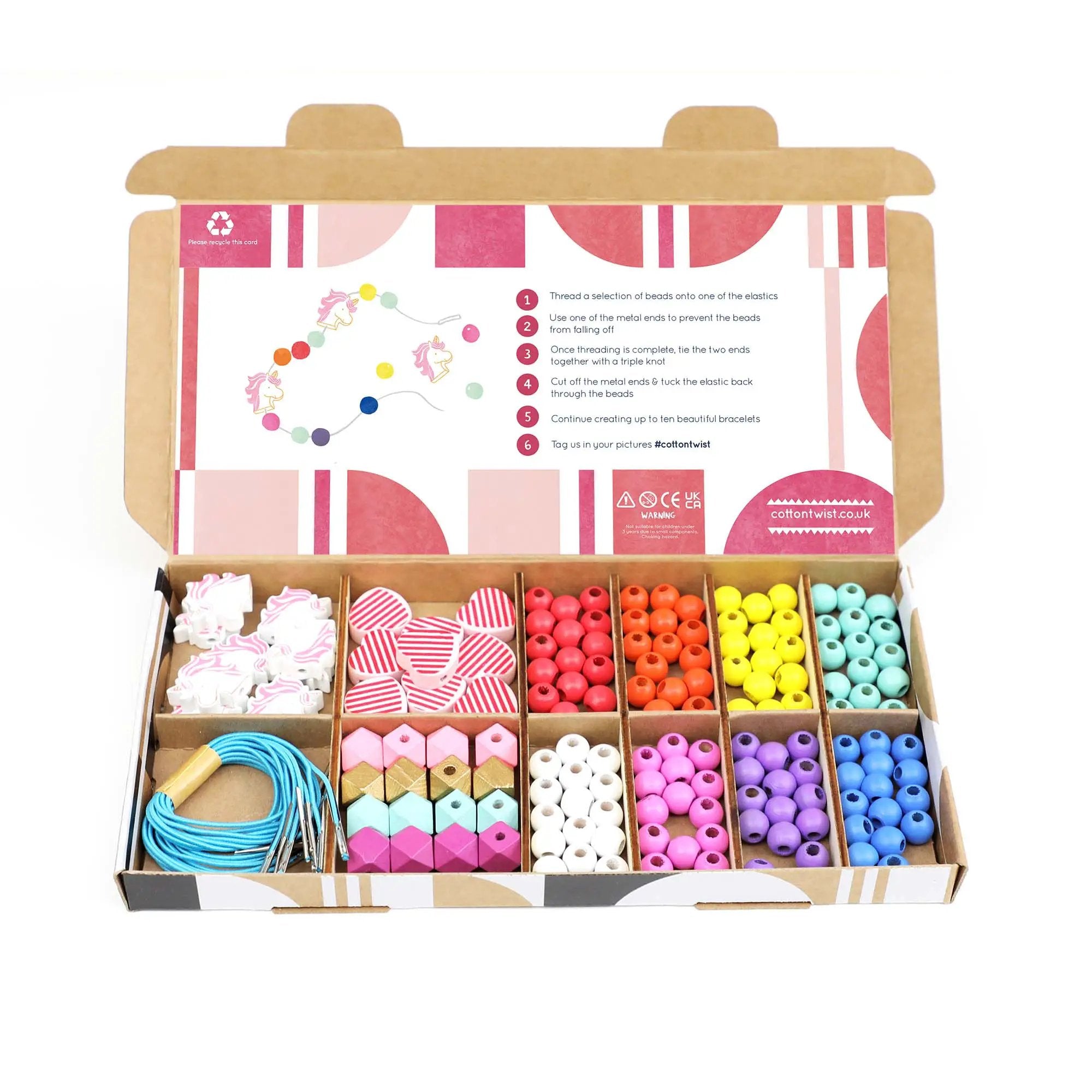 Kit de fabrication de bracelets en forme de licorne et de cœur by Cotton Twist
