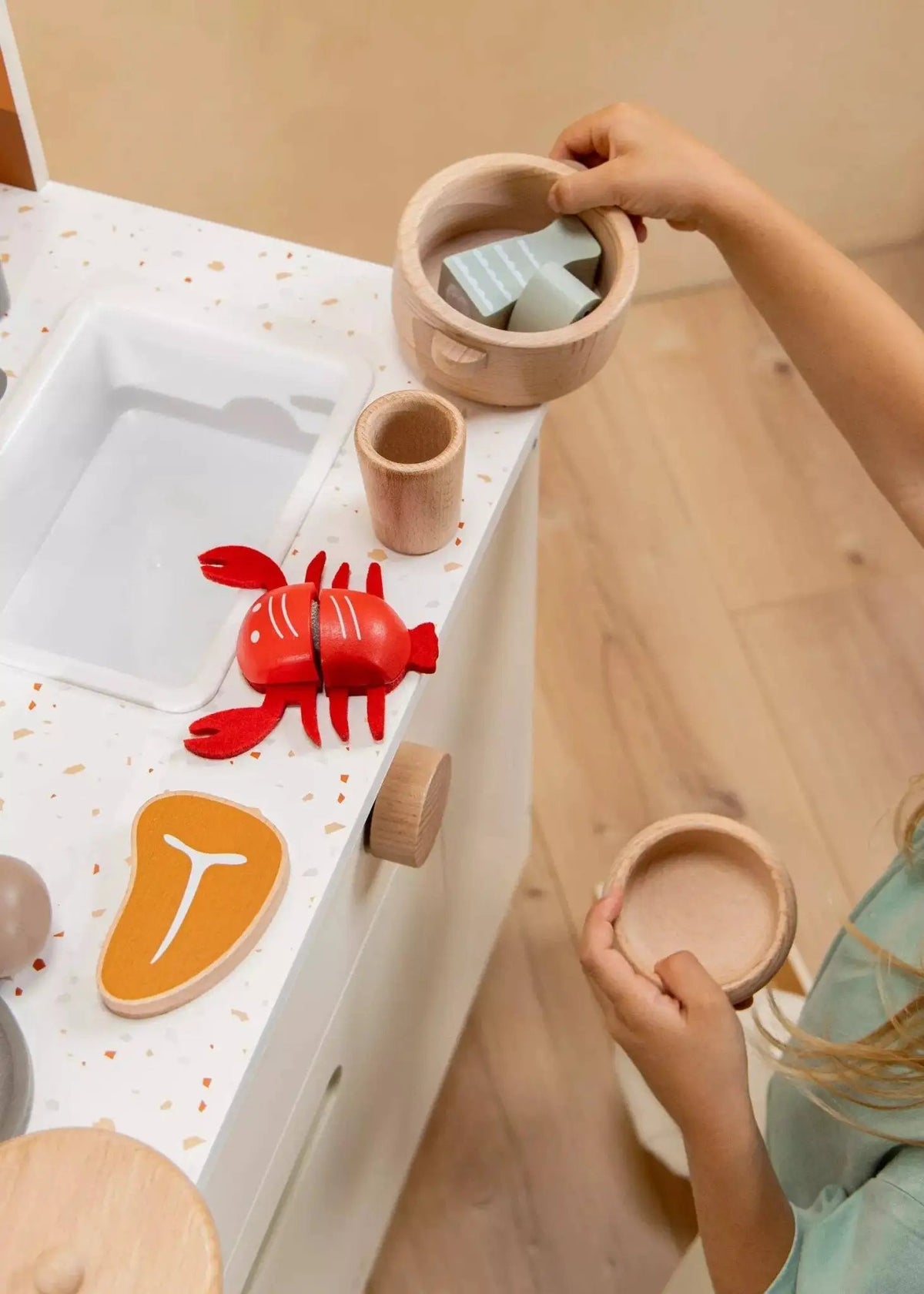 Ensemble de jeu en bois pour viande et poisson - Coco Village by Coco Village