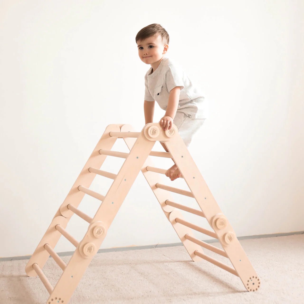 Ensemble d’escalade (set S) - bois brut (non verni), 18 à 24 mois - BusyKids by BusyKids