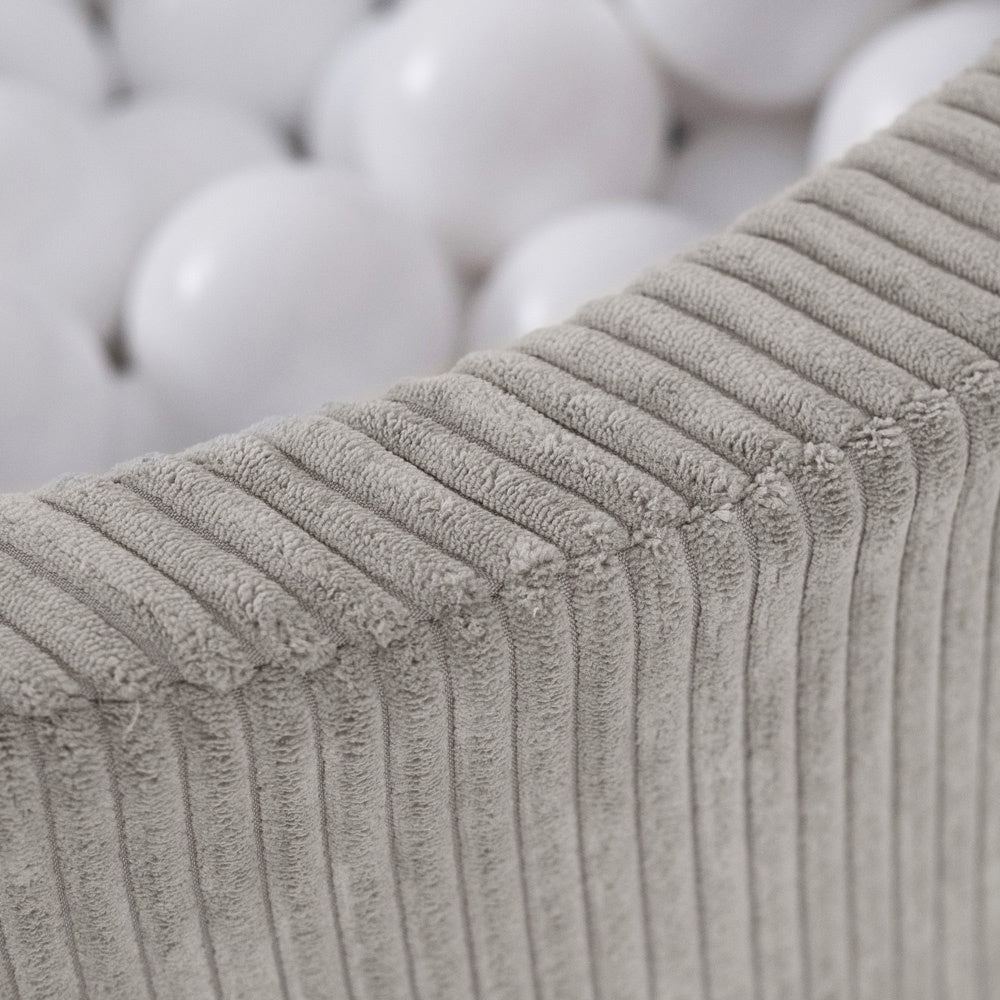 Piscine à balles - ronde 90x30 cm, beige velours côtelé (+ 200 boules perles, dorées, bleues ) – Plush Nest - myplayground