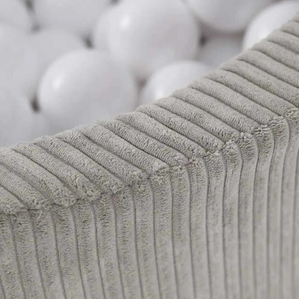 Piscine à balles - ronde 90x30 cm, beige velours côtelé (+ 200 boules perles, dorées, bleues ) – Plush Nest by Misioo