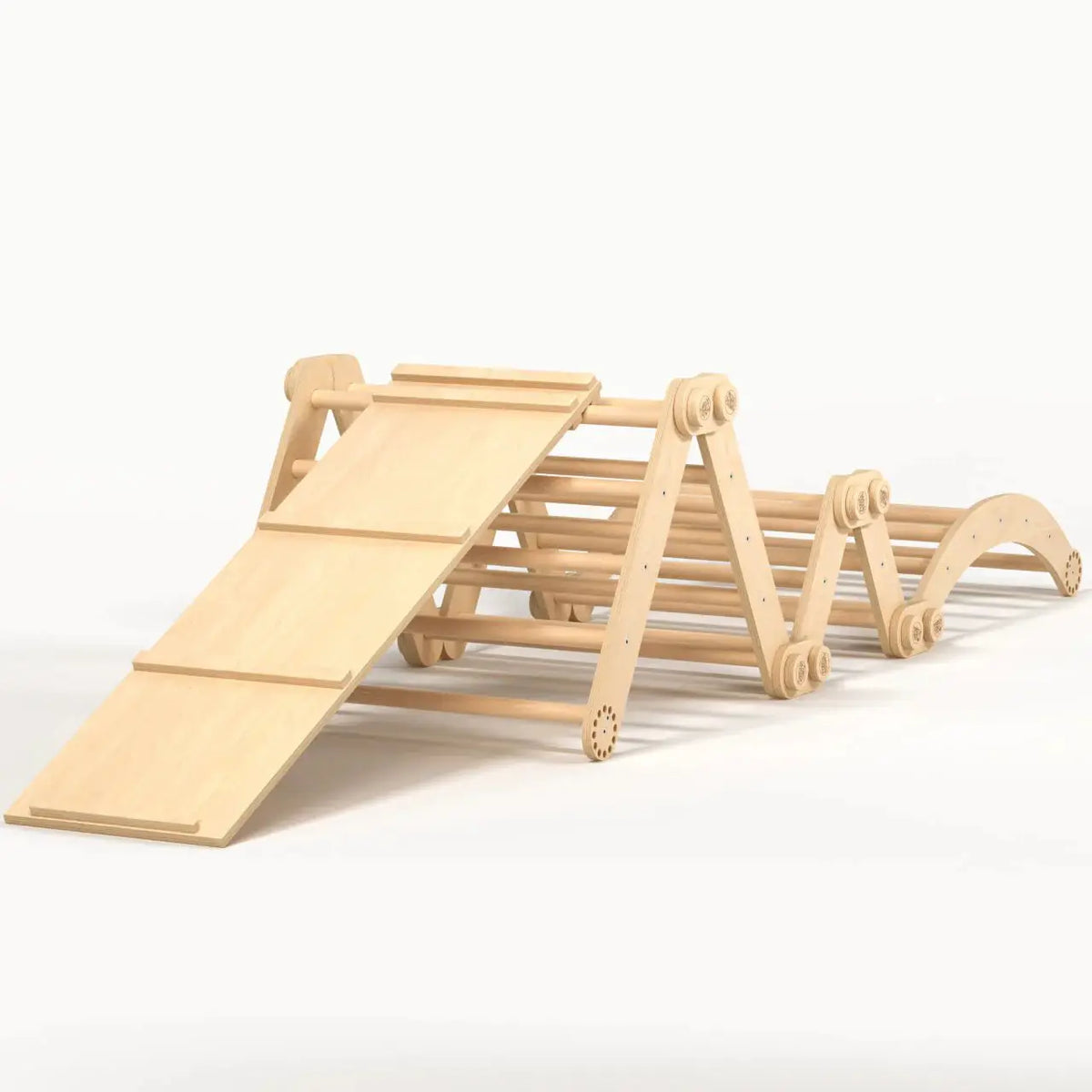 Ensemble d’escalade Inclinable (set xl avec Rocker + planche) - bois brut (non verni), 18 à 24 mois - BusyKids by BusyKids