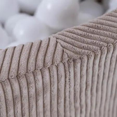 Piscine à balles - 90x30 cm, Ronde, Beige, Velours Côtelé Épais - Plush Nest - Misioo by Misioo