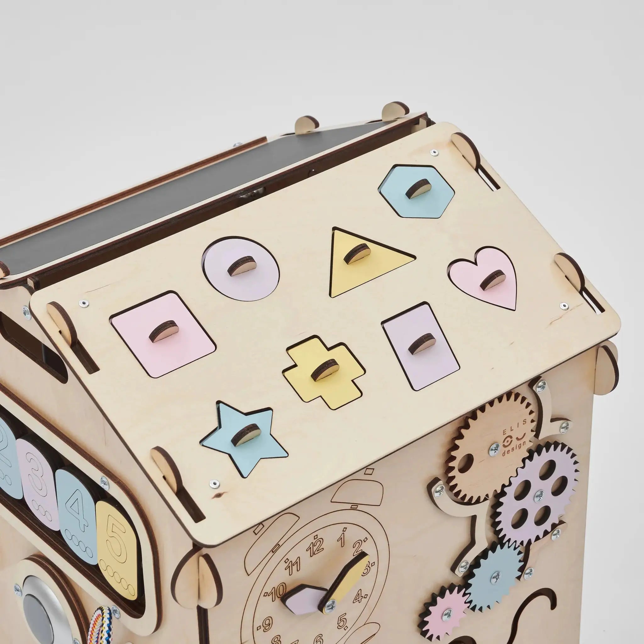 Maisonnette Éducative - pastel, édition limitée, bois natura, 12 à 18 mois - BusyKids by BusyKids