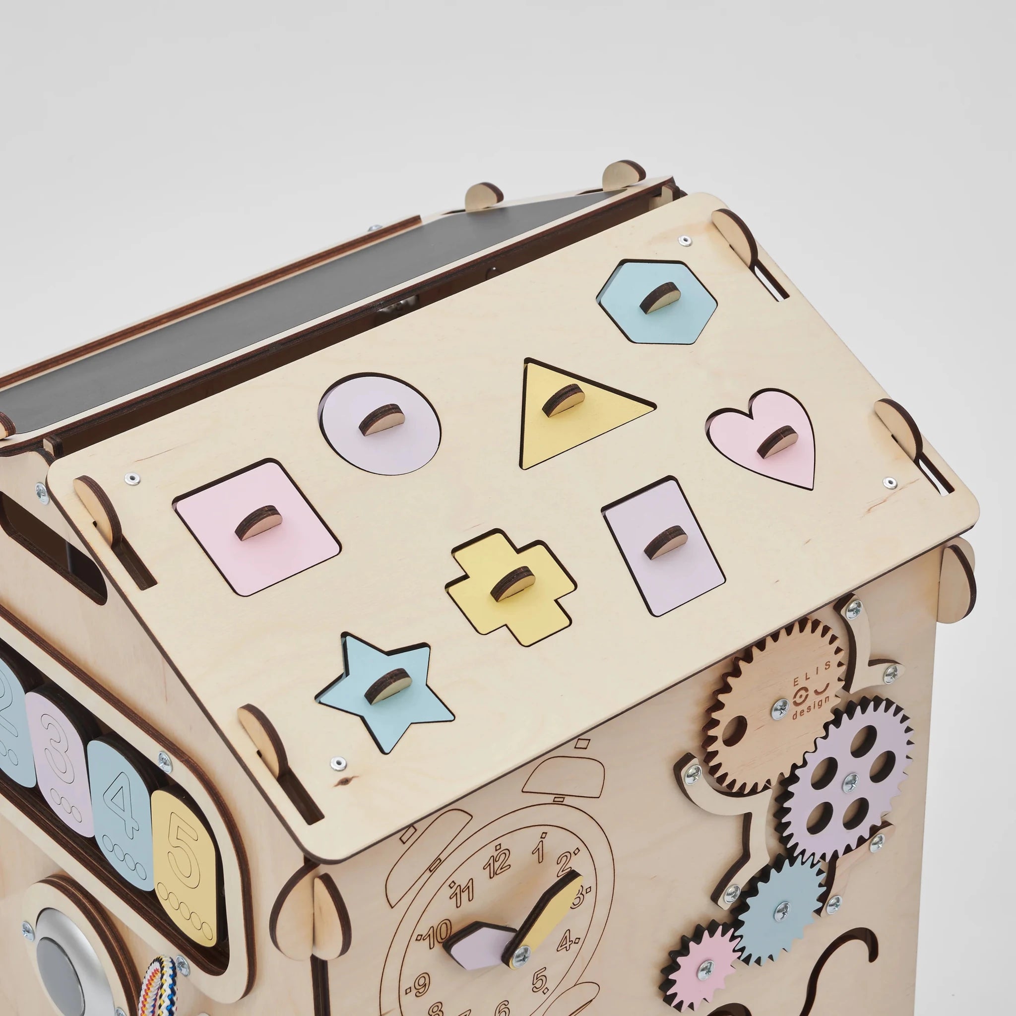 Maisonnette Éducative - pastel, édition limitée, bois natura, 12 à 18 mois - BusyKids - myplayground