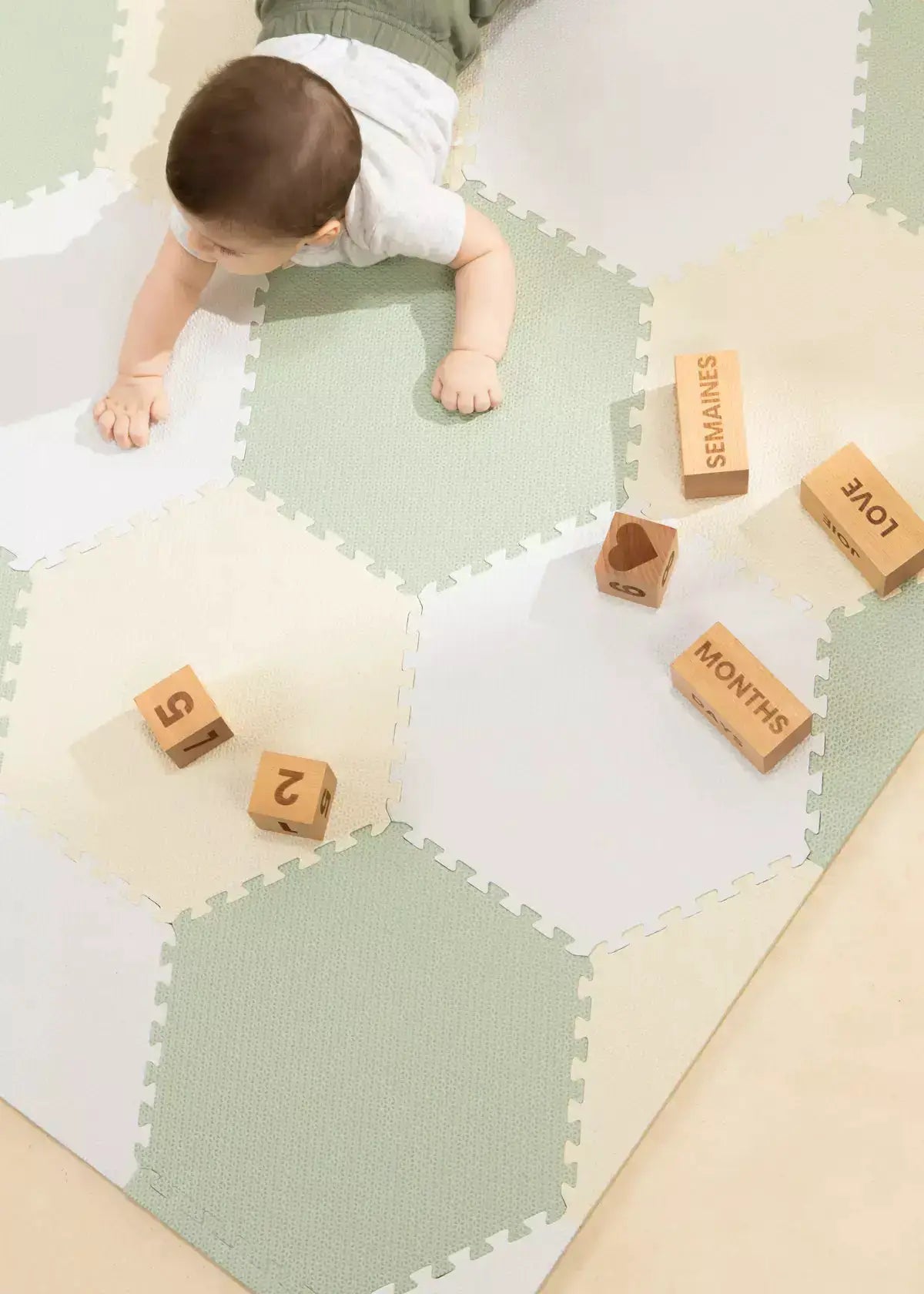 Tapis de jeu hexagonal - Seafoam - Coco Village by Coco Village