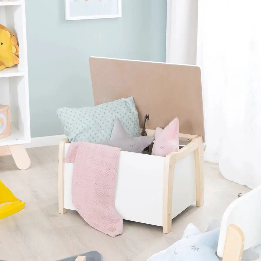 Coffre à Jouets Enfants - Bois Massif Bicolore - Roba Kids by ROBA