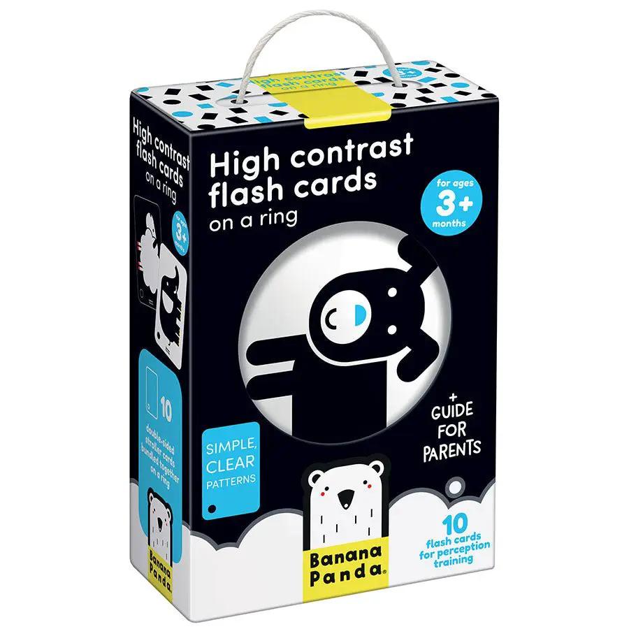 Cartes Flash à Contraste Élevé (3 mois +) - Sur Anneau - Banana Panda by Banana Panda