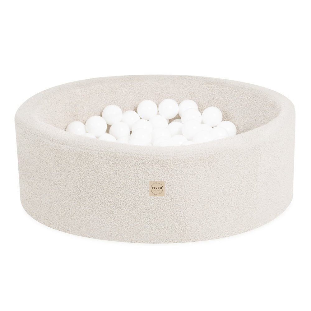 Piscine à balles - ronde 90x30 cm, agneau crème - Plush Nest - Misioo - myplayground