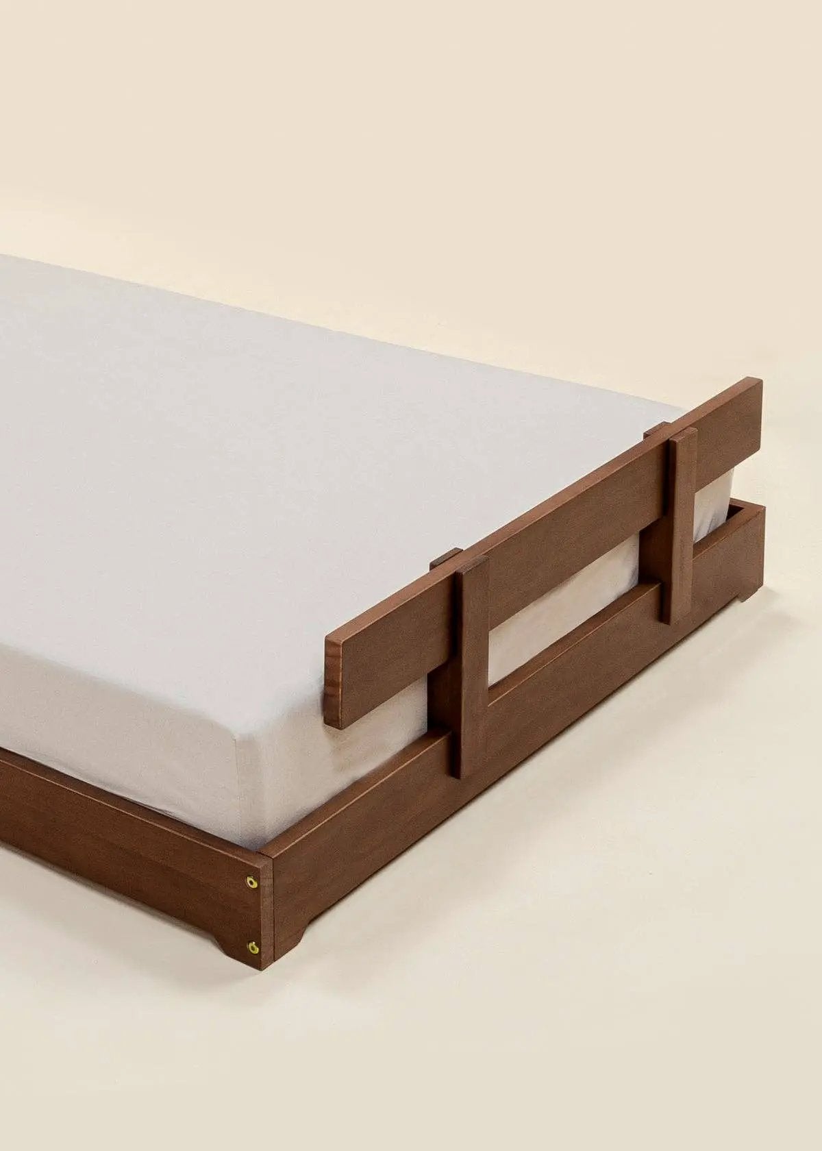 Barre de cadre de lit en bois - Noyer - Coco village by Coco Village