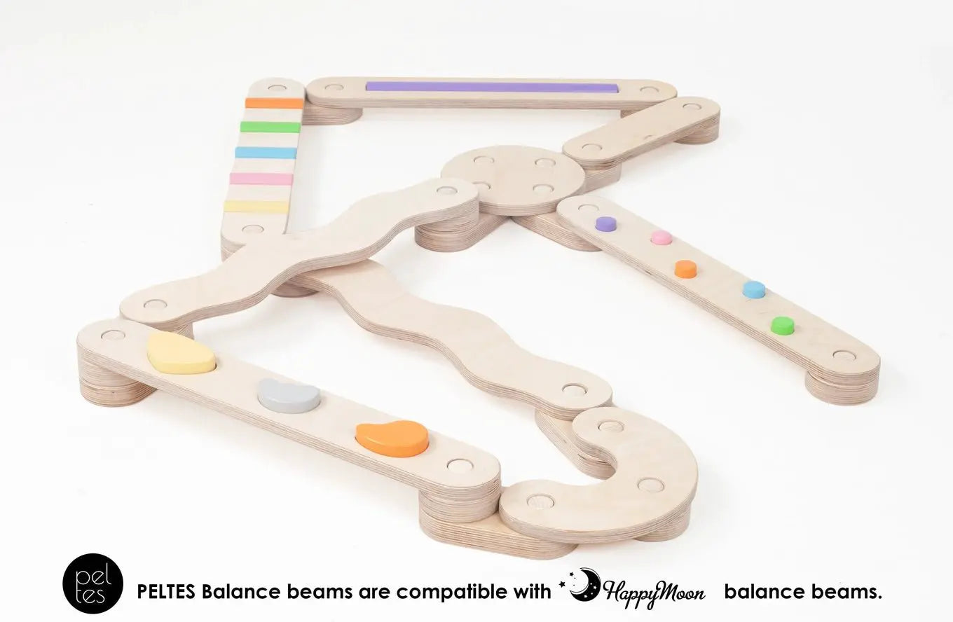 Poutres d'équilibre PELTES®, jouet Montessori, planche d'équilibre - Jeu de motricité enfant - Happymoon by HappyMoon