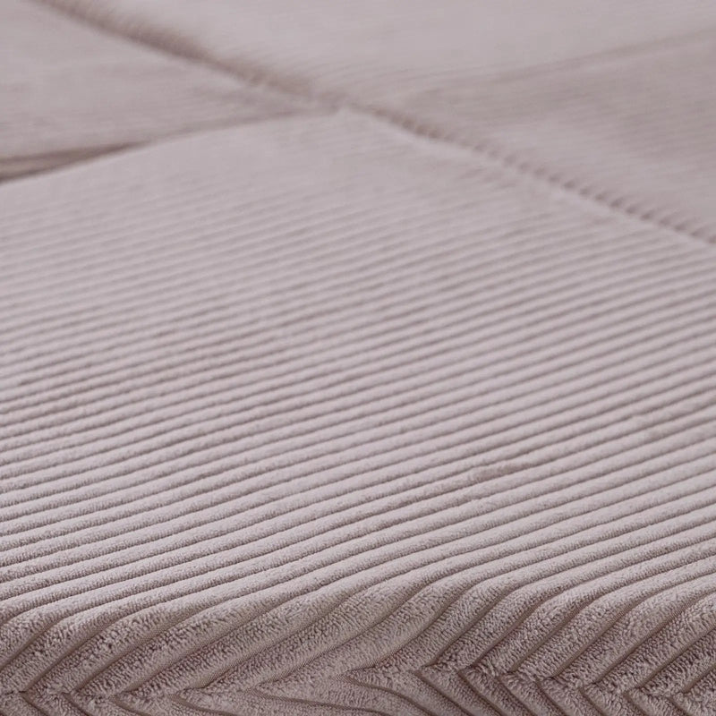 Tapis fleur - 15x115x5 cm, velours côtelé beige moelleux, tapis de jeu - Plush Nest by Misioo