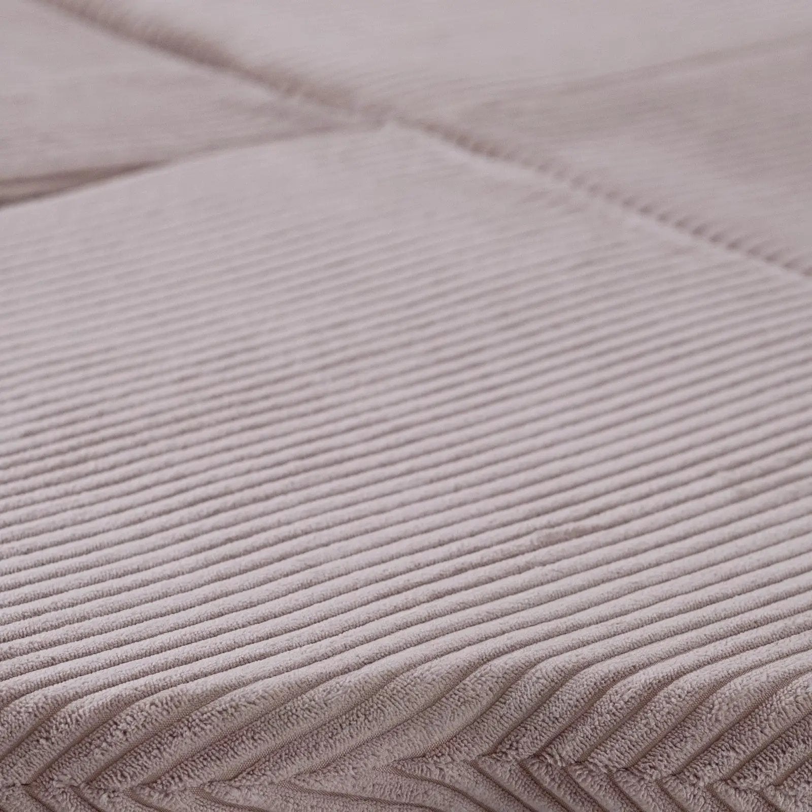 Tapis fleur - 15x115x5 cm, velours côtelé beige moelleux, tapis de jeu - Plush Nest by Misioo
