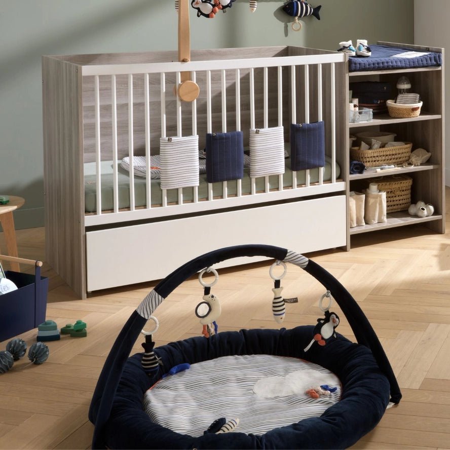 Tapis d'Éveil Marinière - Velours Bleu Baby Sailor - Sauthon - myplayground