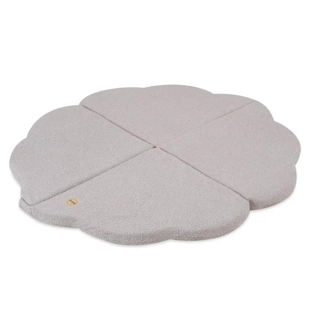 Tapis fleur - 15x115x5 cm, agneau gris moelleux, tapis de jeu - Plush Nest by Misioo