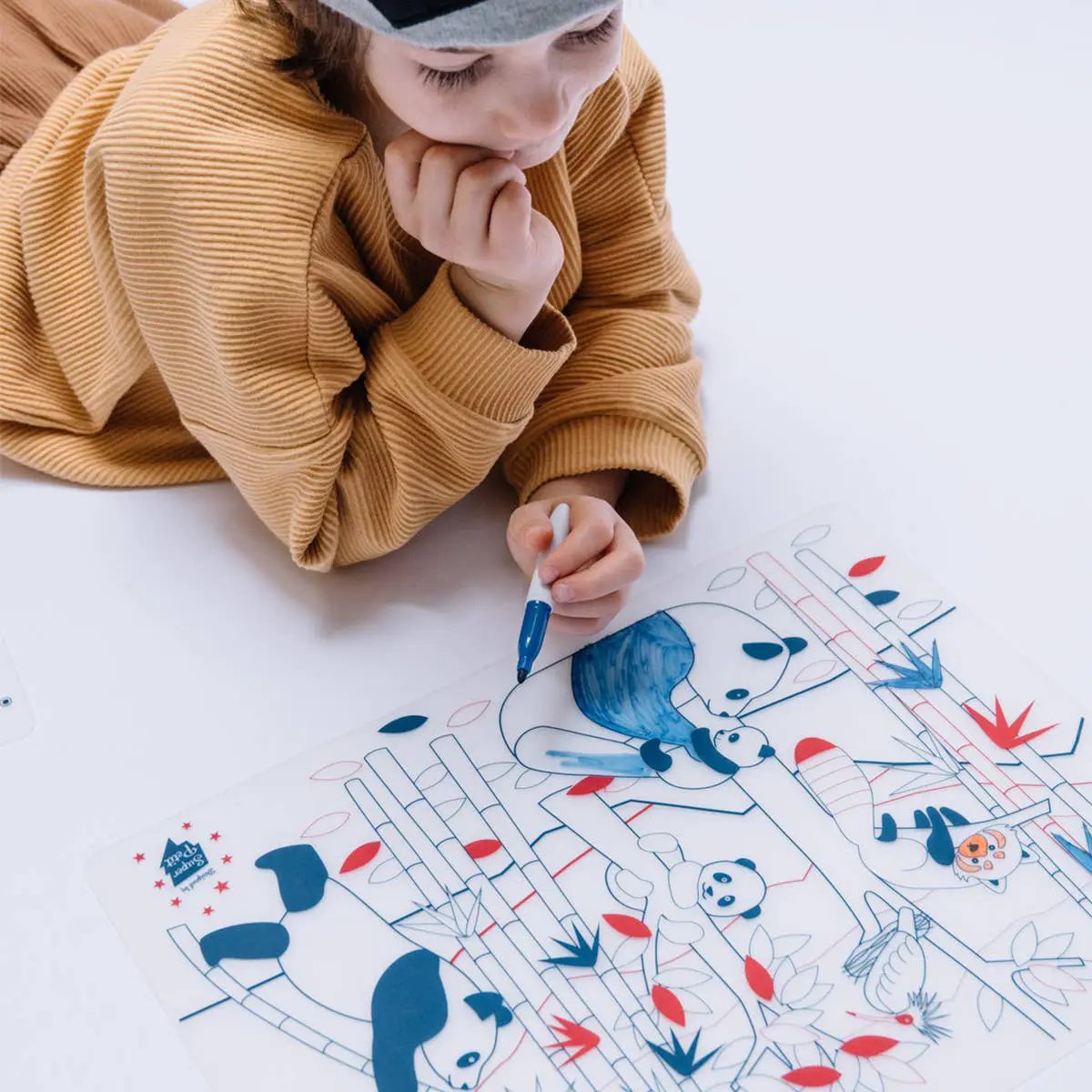 Jeu éducatif: Set de table en silicone PANDA - Réutilisable by SuperPetit