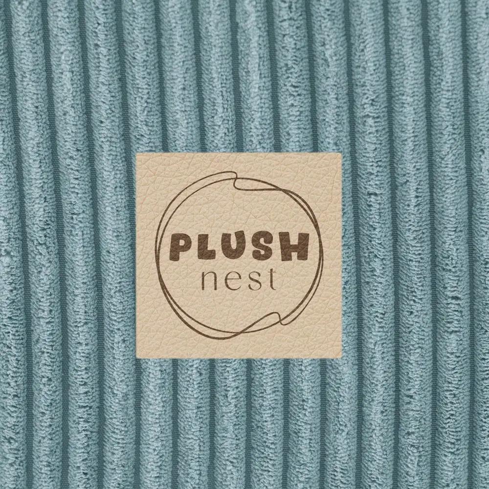 Piscine à balles - ronde 90x30 cm, velours côtelé prenium (+ 200 boules perle, perle menthe, argent) -Plush Nest- Misioo by Misioo