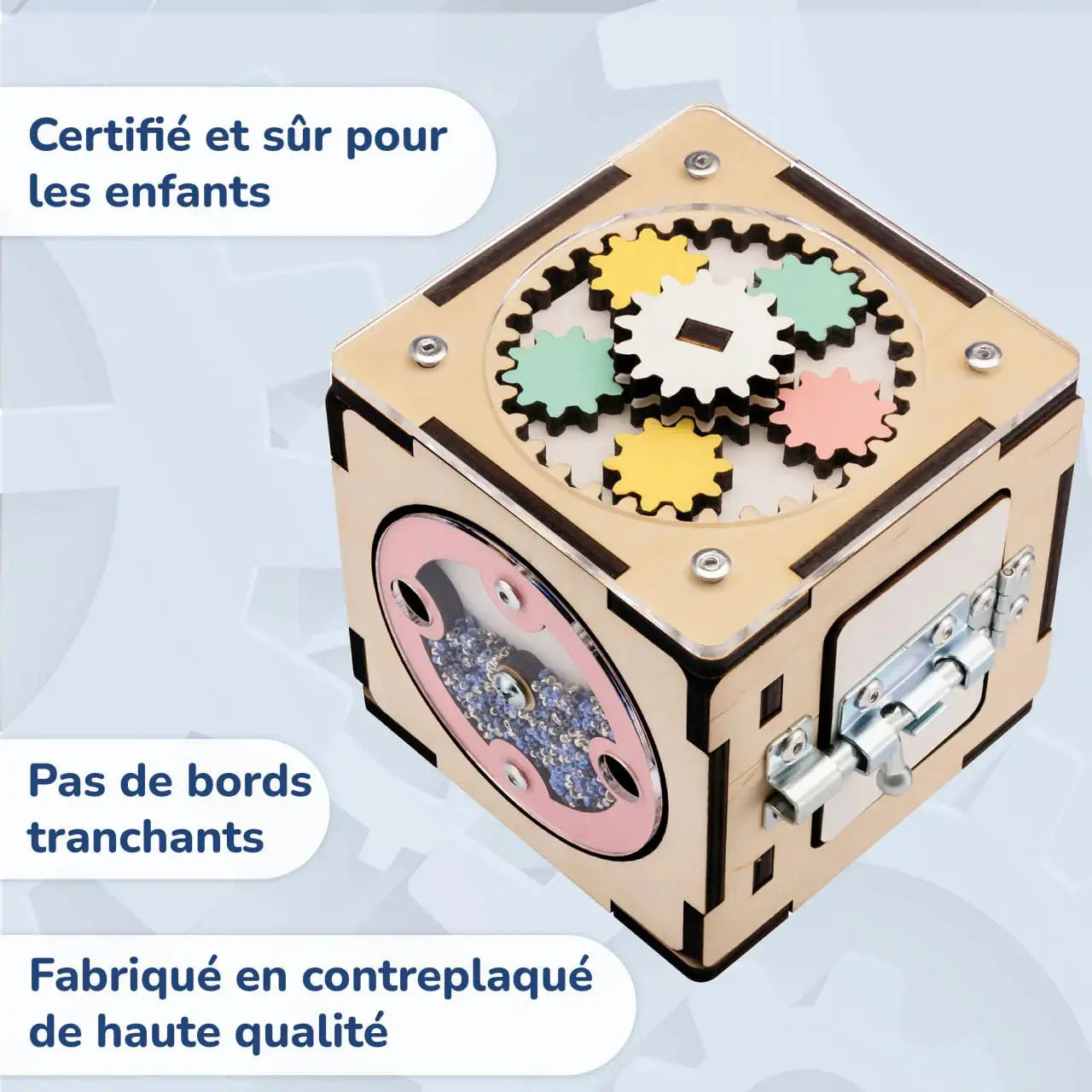 Cube d'activités - Bois Natura, 12 mois - BusyKids by BusyKids