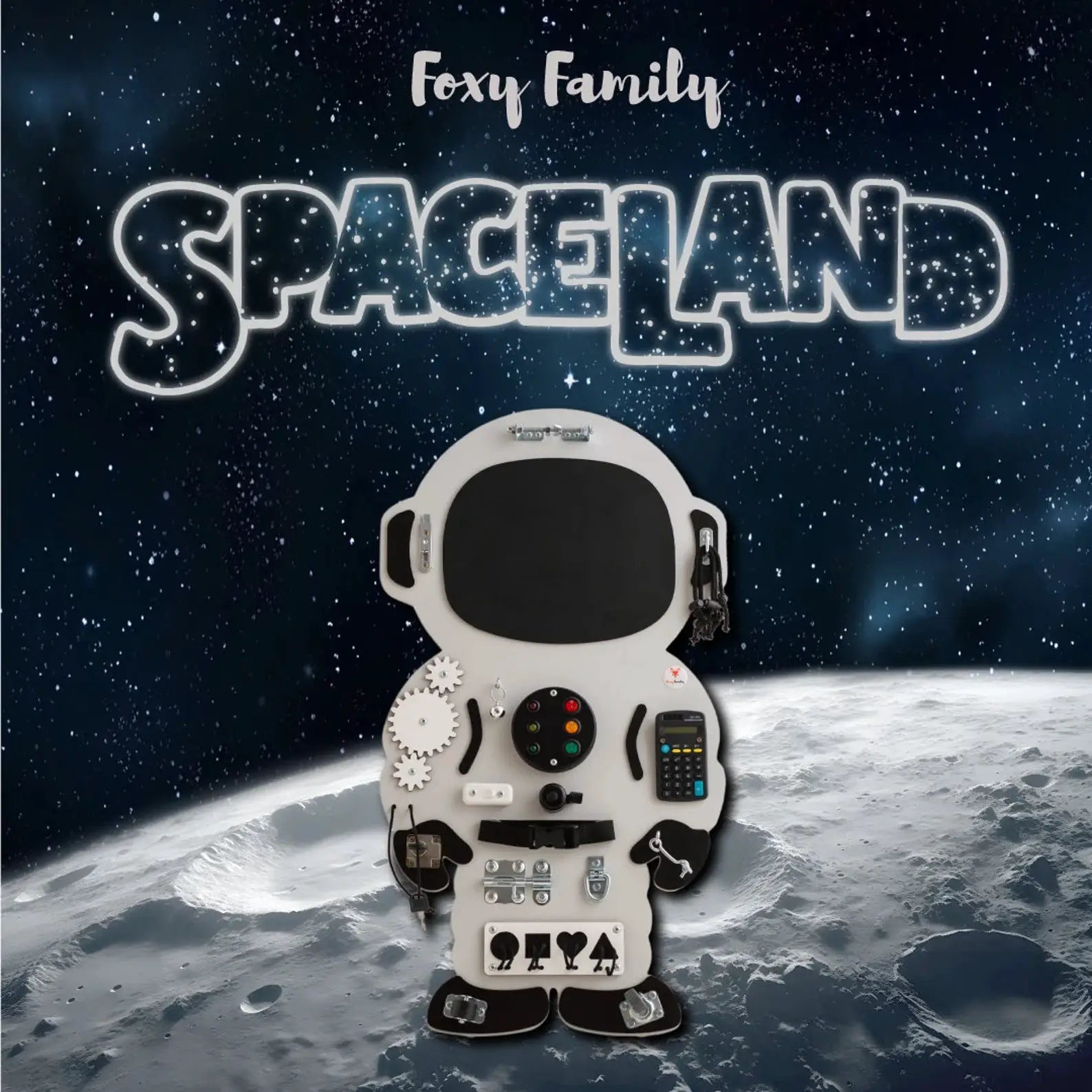 Astronaute Busy Board - Planche sensorielle - Jeu de motricite fine pour enfant (3 ans et +) by FoxyFamily