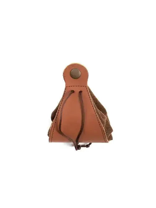 Porte-monnaie en cuir suede Marron- Jeu de role pour enfants by KALID MEDIEVAL