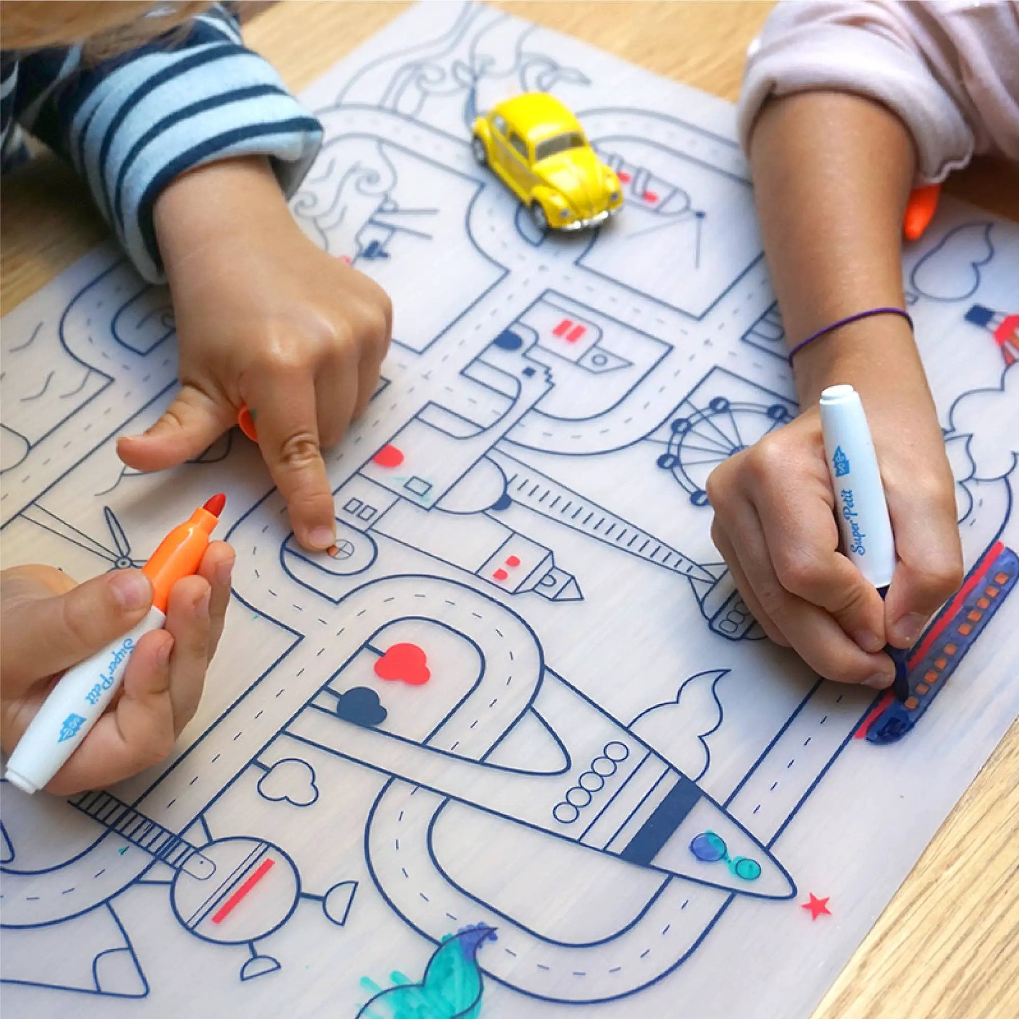 Jeu éducatif: Set de table en silicone CITY - Réutilisable by SuperPetit