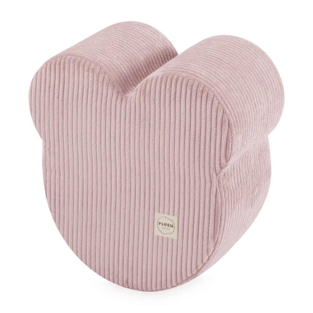 Pouf ourson 46x25 cm - Velours côtelé rose clair premium - Plush Nest by Misioo