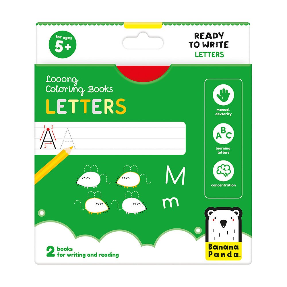 Livres de Coloriage Looong Prêts à Écrire - Lettres - Banana Panda - myplayground