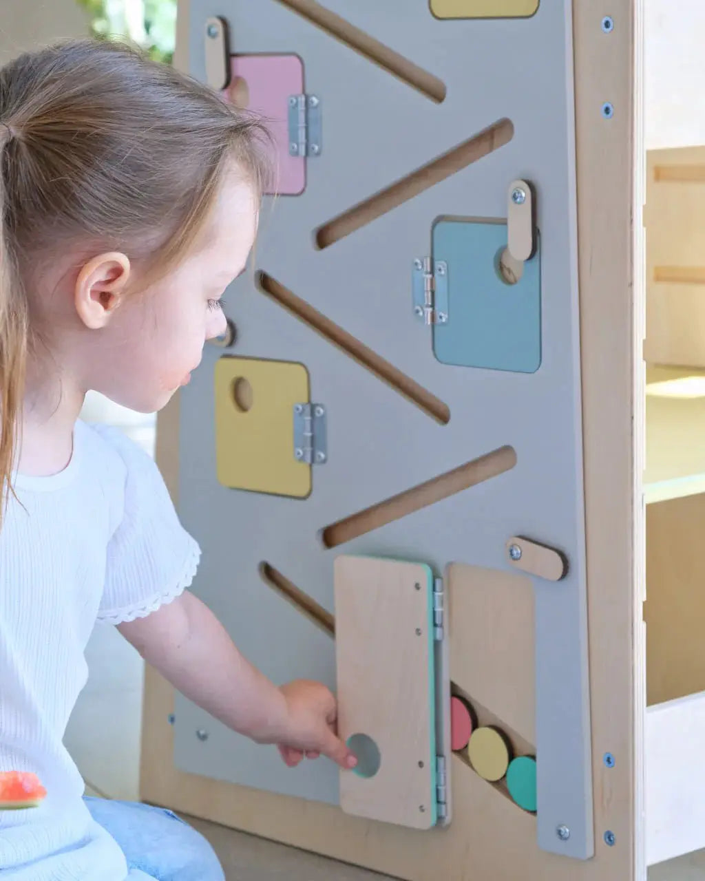 Tour d’Apprentissage Multifonctions 5 en 1 Play XL -Bois Brut (non verni), 18 à 24 mois - BusyKids by BusyKids