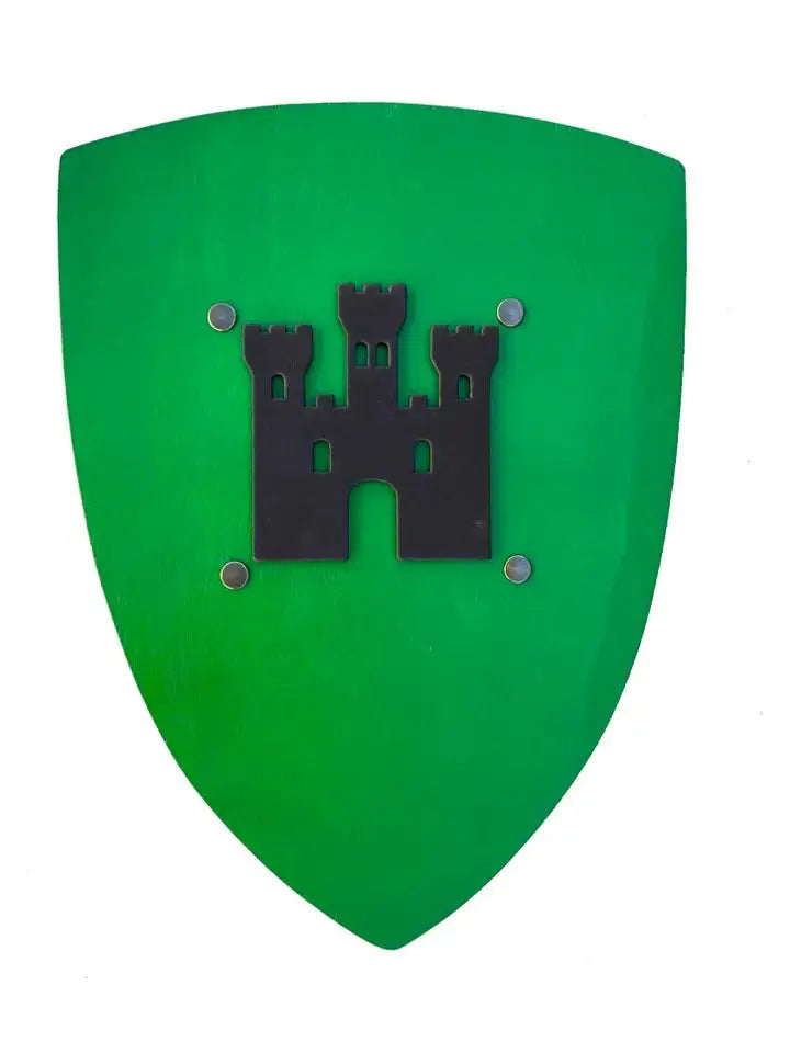 Bouclier kamelot L vert avec chateau - Jeu de role pour enfants by KALID MEDIEVAL