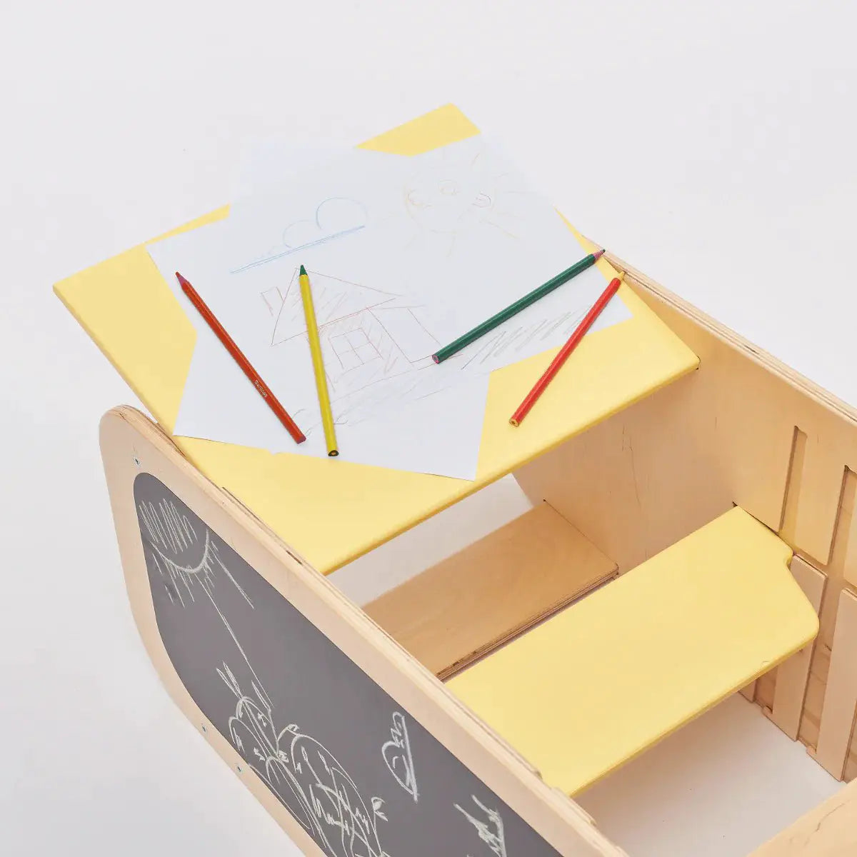 Tour d’Apprentissage Multifonctions 5 en 1 - vanille, bois brut (non verni), 18 à 24 mois - BusyKids - by BusyKids