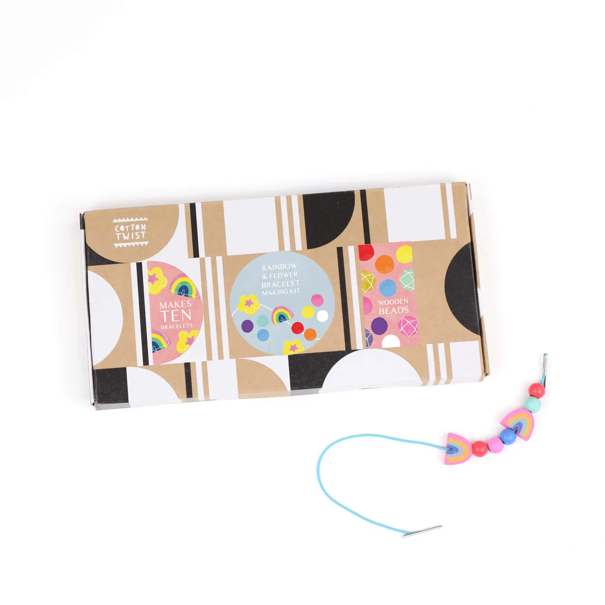 Kit de fabrication de bracelets arc-en-ciel et fleurs by Cotton Twist