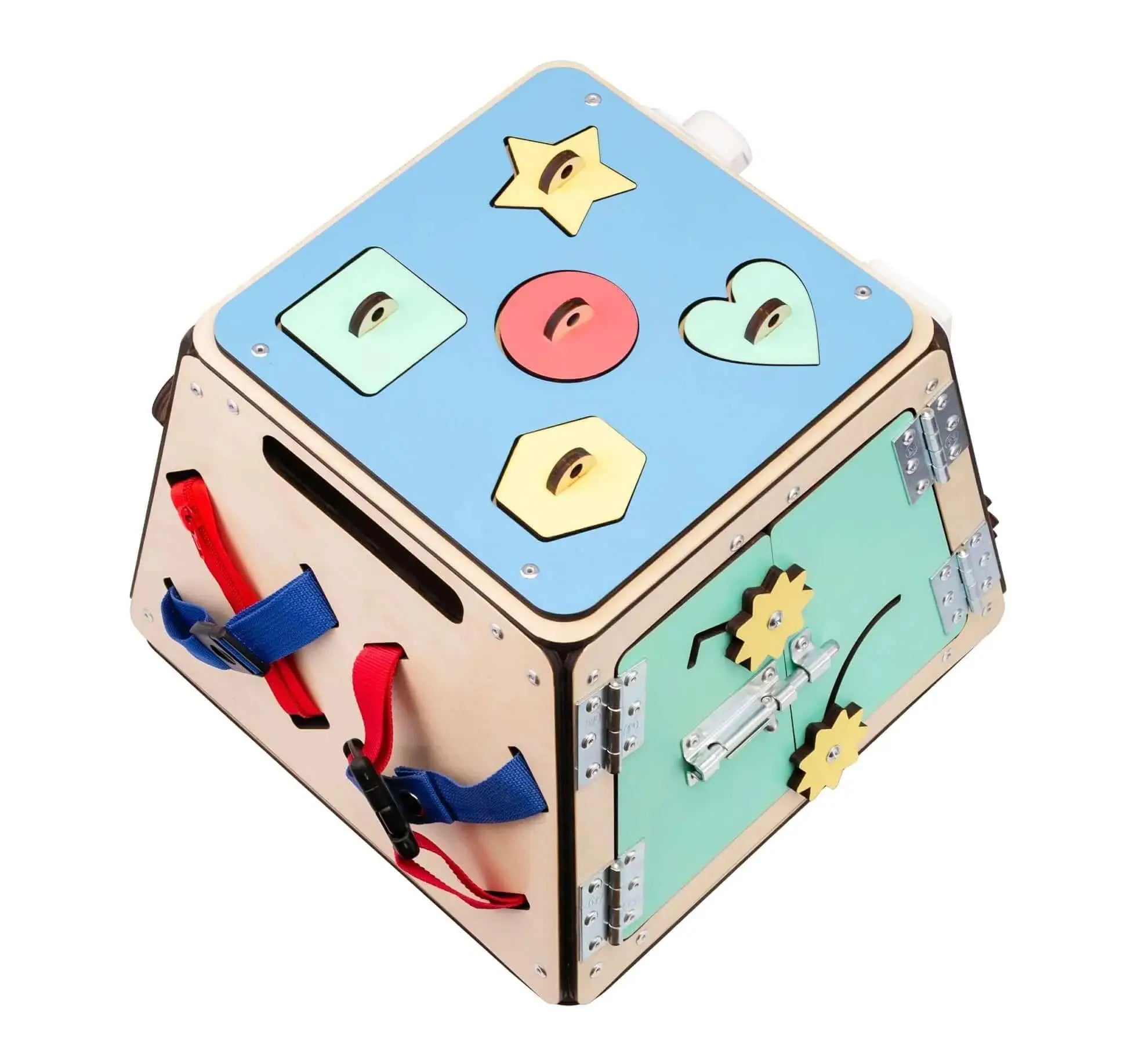 Coffre-fort - busy Board montessori, Bois Natura, 12 mois - BusyKids by BusyKids