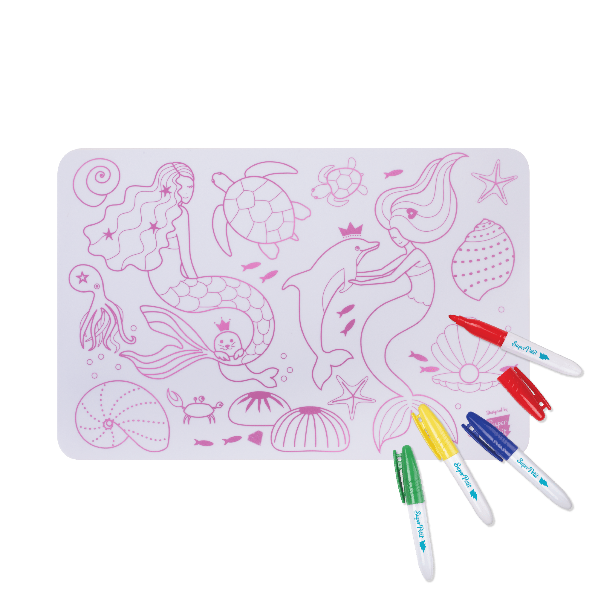 Coloriage éducatif: miniPlaymat 2en1 - SIRENE - Réversible by SuperPetit